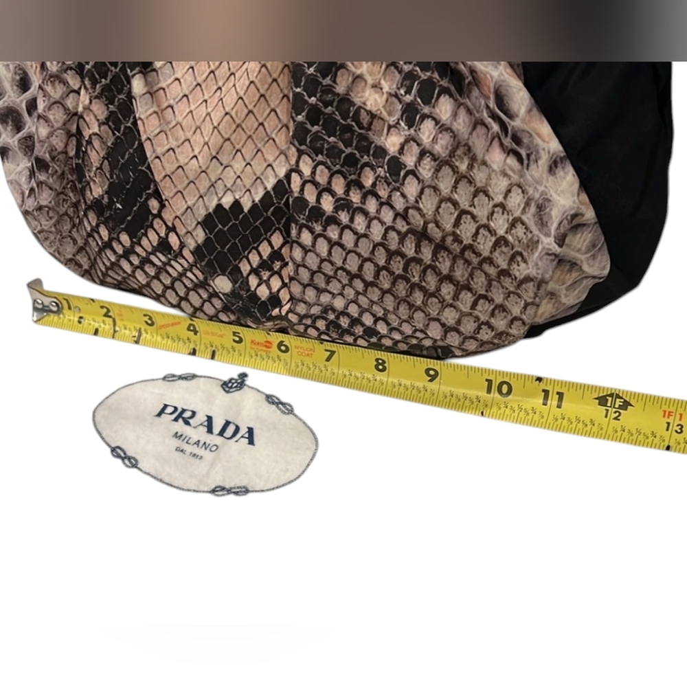 PRADA Python Print Nylon Crossbody Handbag - Picture 14 of 16